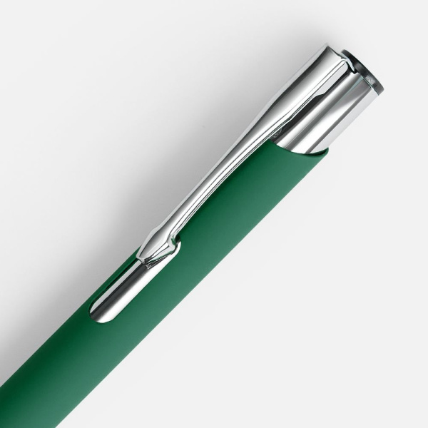 Ручка шариковая Keskus Soft Touch, зеленая, 13,7х0,8 см