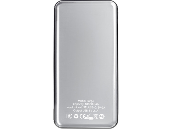 Внешний аккумулятор «Forge» v.2 , 10000 mAh, Цвет серебристый
