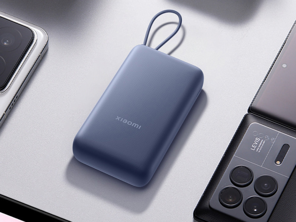 Внешний аккумулятор со встроенным кабелем Xiaomi 33W Power Bank (Integrated Cable), 20000 мАч, Цвет синий