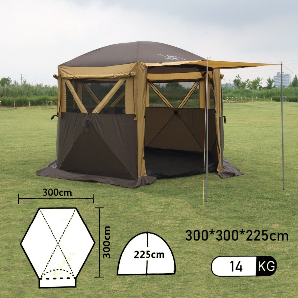 Шестиугольный шатер - палатка для туризма и отдыха