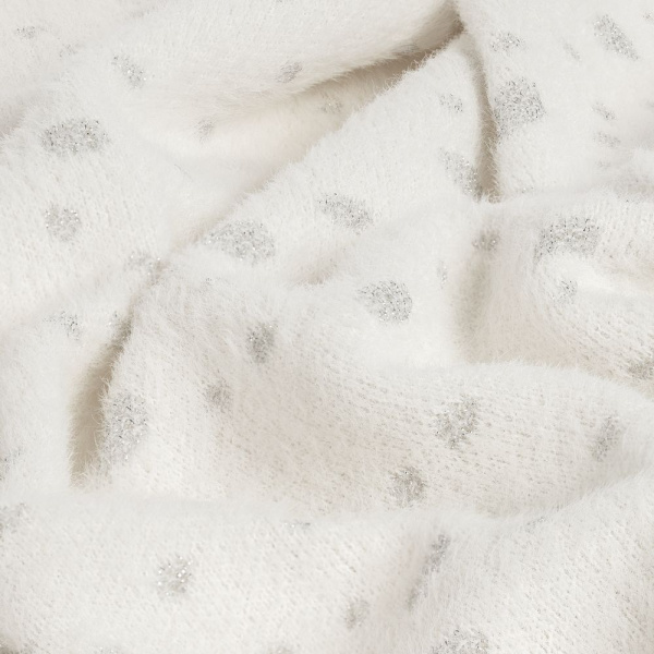 Плед Snowspot Fluffy, белый с люрексом, 100х170 см
