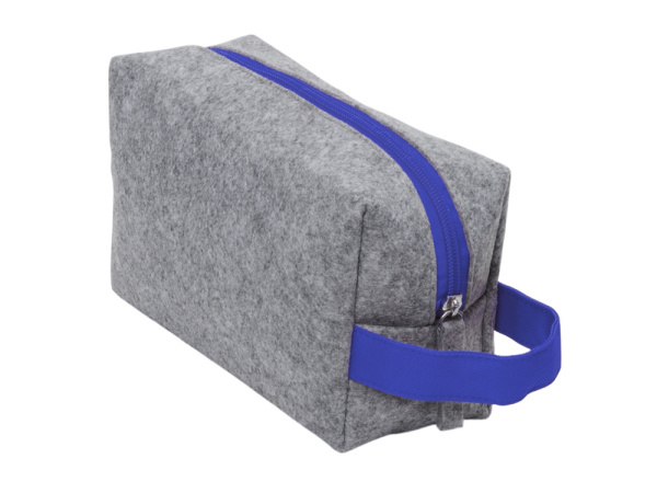 Косметичка из РПЕТ фетра с ручкой «Felt», Цвет серый, синий