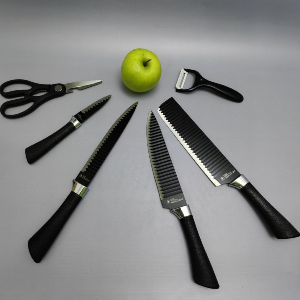 Набор кухонных ножей из нержавеющей стали 6 предметов EVDRTVERH ER-0238A/ Подарочная упаковка