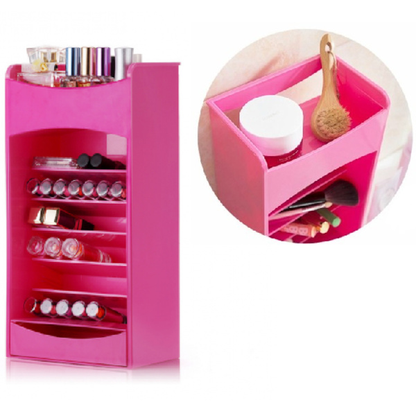 Органайзер для хранения косметики и лаков Cosmake Lipstick & Nail Polish Organizer Розовый