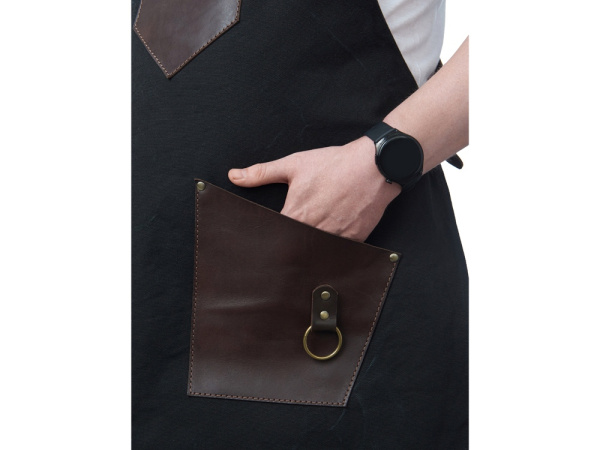 Фартук из канваса с карманами, Цвет черный