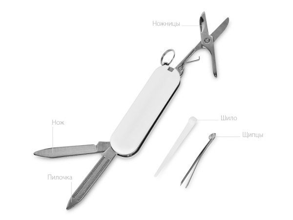 Мультитул-брелок 5-в-1 «Pinny», Цвет белый