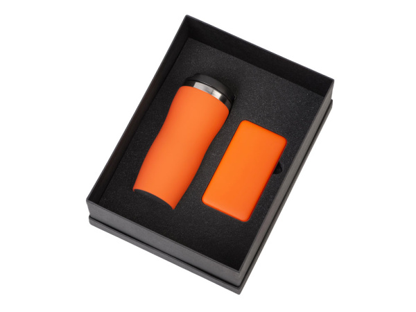 Подарочный набор "COLOR IT" c термокружкой и повербанком, Размер 10000 mAh, Цвет оранжевый