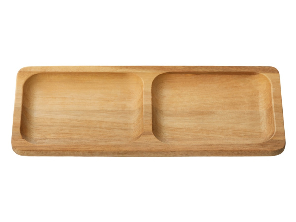 Менажница из акации с двумя секциями «Almond», Цвет натуральный