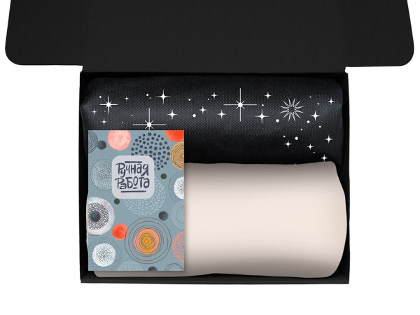 Подарочный набор «Re:y. Vive» с пледом, френч-прессом и кофе, Цвет белый