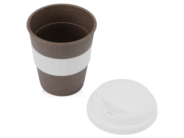 Стакан из бамбукового волокна «Café», Цвет серо-коричневый/белый