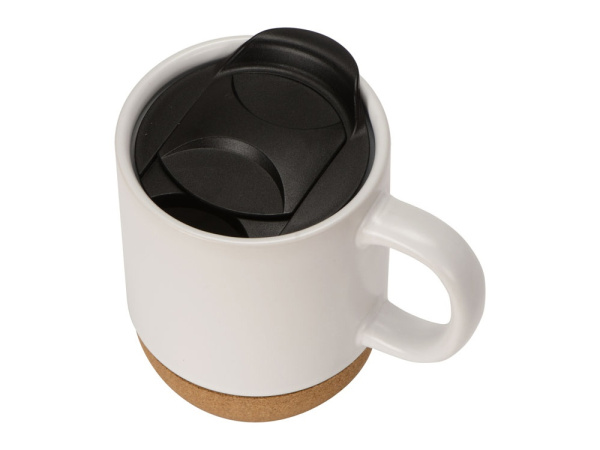 Кружка с пробковым дном и крышкой «Denpasar», Цвет белый матовый