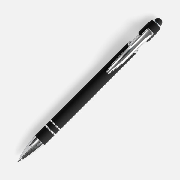 Ручка шариковая Pointer Soft Touch со стилусом, черная, 14,3х1 см