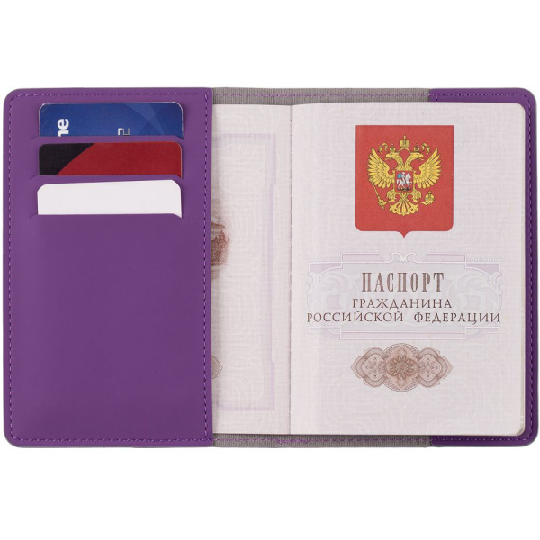 Обложка для паспорта Shall Simple, фиолетовый, 13,6х10 см