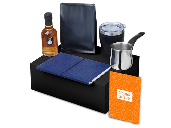 Подарочный набор «Re:y. Routine» с туркой, термокружкой и кофе, Цвет синий