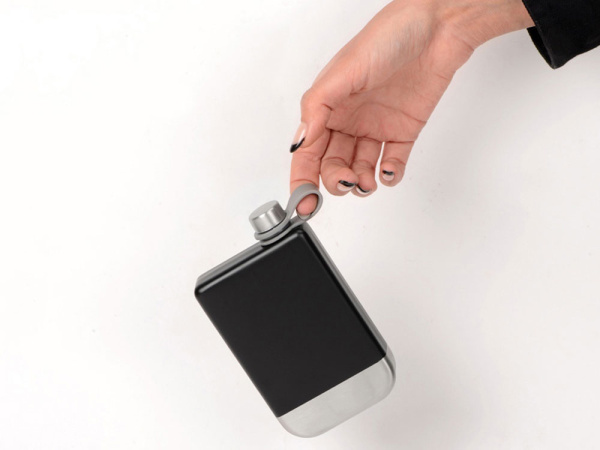 Фляжка с матовым покрытием «Patagonia», Цвет черный/серебристый