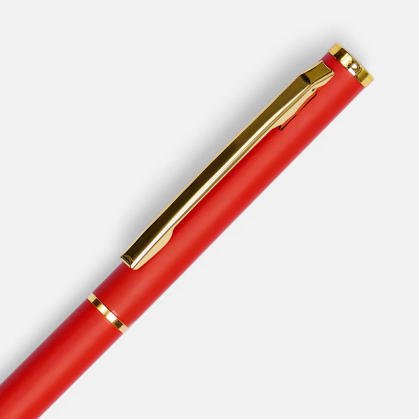 Ручка шариковая Hotel Gold, ver.2, матовая красная, 13х0,7 см