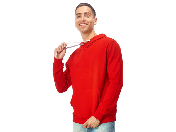 Толстовка "Stream" с капюшоном, унисекс, Размер 2XL, Цвет красный