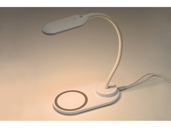 Настольный светильник с беспроводной зарядкой «Flamp», Цвет белый