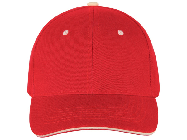 Бейсболка «New Castle», Цвет красный/натуральный