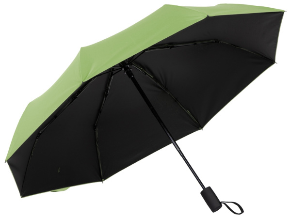 Зонт-автомат «Dual» с двухцветным куполом, Цвет зеленое яблоко/черный