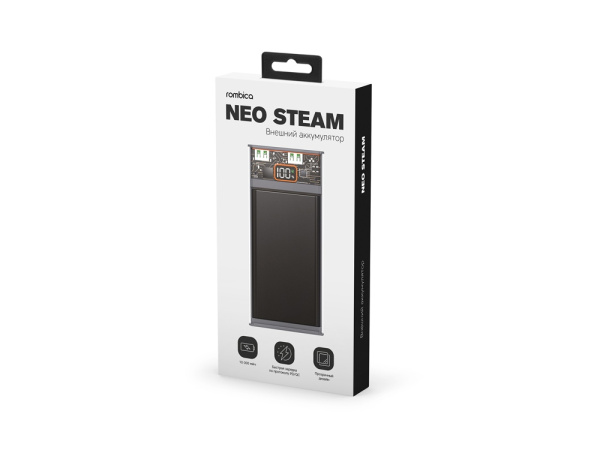 Внешний аккумулятор «NEO Steam», 10000 mAh, Цвет серый