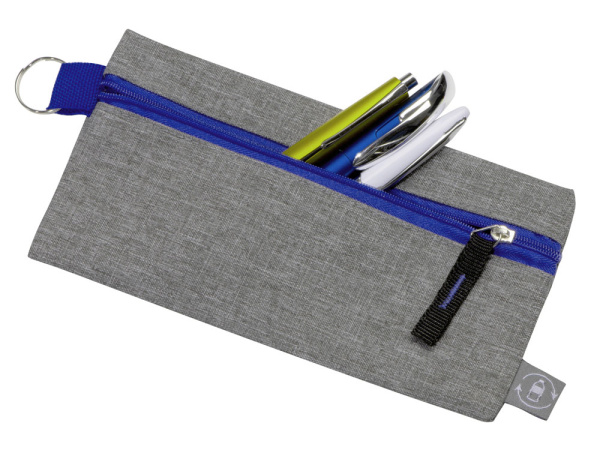 Пенал «Holder» из переработанного полиэстера RPET, Цвет серый/синий