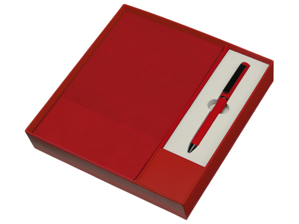 Подарочный набор блокнот А5 и металлическая шариковая ручка «Nabokov», Цвет красный