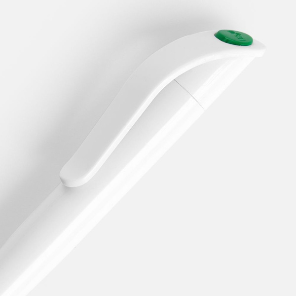 Ручка шариковая Grip, белая с зеленым, 13,2х1,1 см