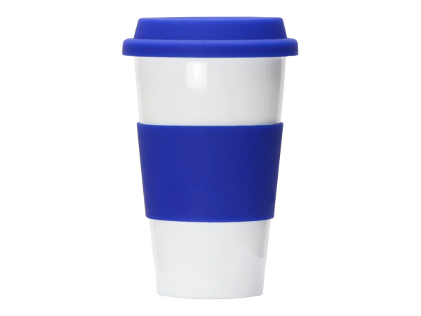 Фарфоровая кружка с двойными стенками «Toronto», Цвет белый/синий