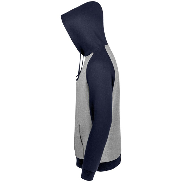 Толстовка унисекс Seattle, серый меланж с темно-синим, XS–3XL