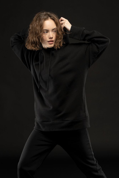 Худи унисекс H2, черное, XS–XXL