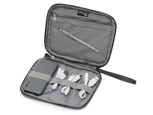 Подарочный набор с ручкой и повербанком «Nathom», Цвет темно-серый