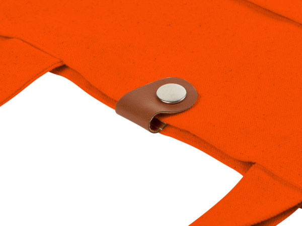 Cумка «Clip» из хлопка 340 г/м2 с застежкой из экокожи, Цвет оранжевый