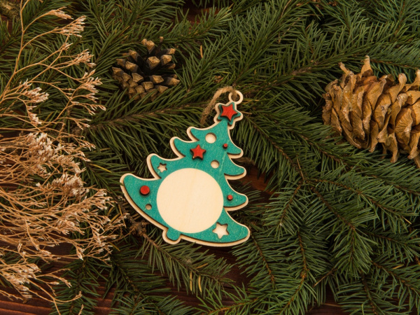 Подвеска «Ёлка», Цвет натуральный/зеленый