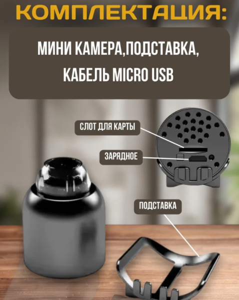 Мини-камера HD 1080P Беспроводная с поддержкой Wi-Fi и функцией видеоняни