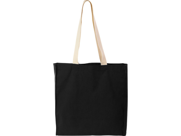 Сумка «Donny» из  хлопка 250г/м2 с донной складкой и парусиновыми ручками, Цвет черный