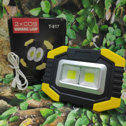 Прожектор Multi-Function Lamp T-917 SOLAR-2COB светодиодный портативный аккумуляторный, солнечная ба