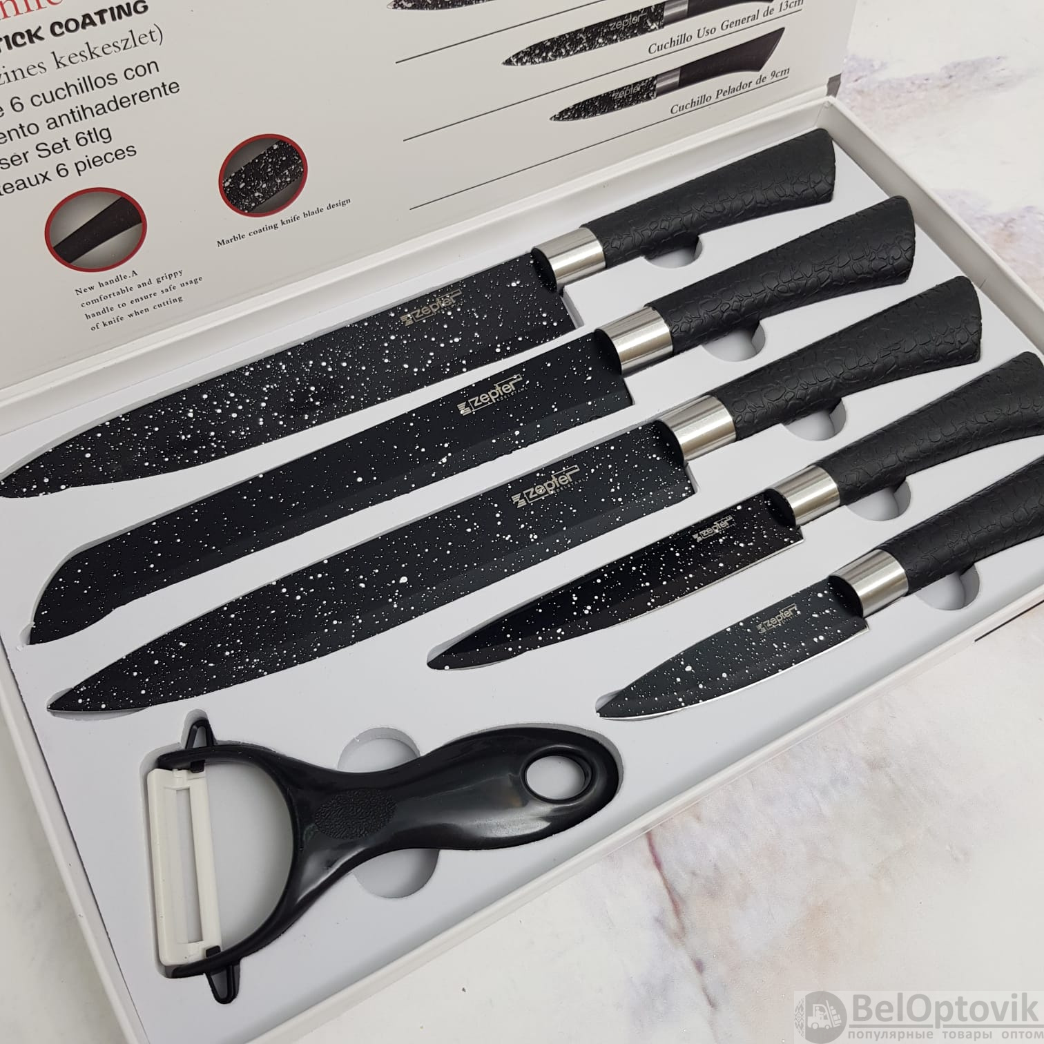 Набор ножей ZEPTER 6 PCS KNIFE SET (арт: no-4630) от 1 ₽ рублей оптом в  Москве