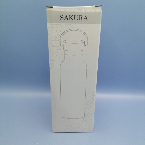 Стильная и модная термобутылка Sakura, 500 мл, синий, черный, белый цвета / Отлично держит температуру напитков