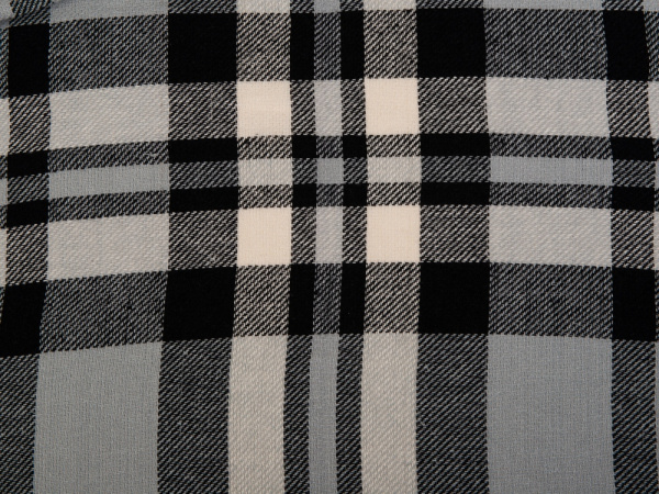 Плед «Liner» хлопковый с бахромой, Цвет серый, черный