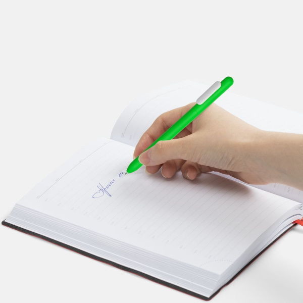 Ручка шариковая Swiper Soft Touch, зеленая с белым, 14,3х1,0 см