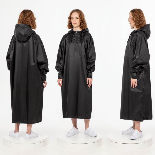 Дождевик-анорак R1, черный, XS–XXL
