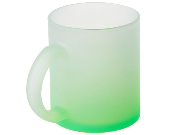 Стеклянная матовая кружка с градиентом для сублимации «Омбре», Цвет зеленое яблоко