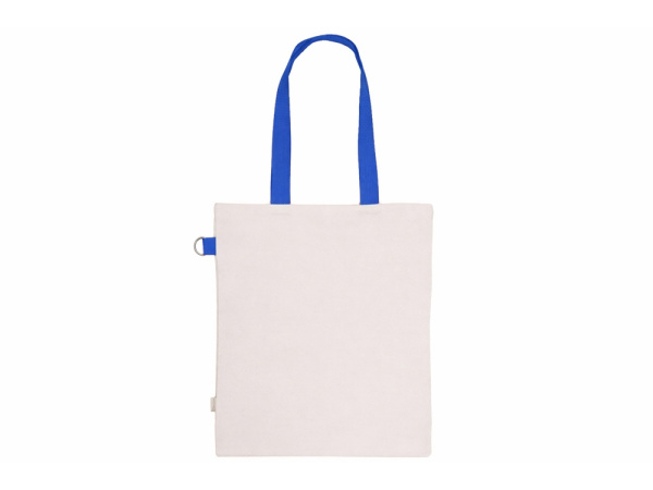 Сумка для покупок «Тема» 280 г из переработанных материалов, Цвет натуральный/синий
