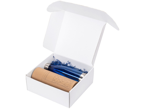 Подарочный набор с термокружкой и бутылкой «Water cross», Цвет синий