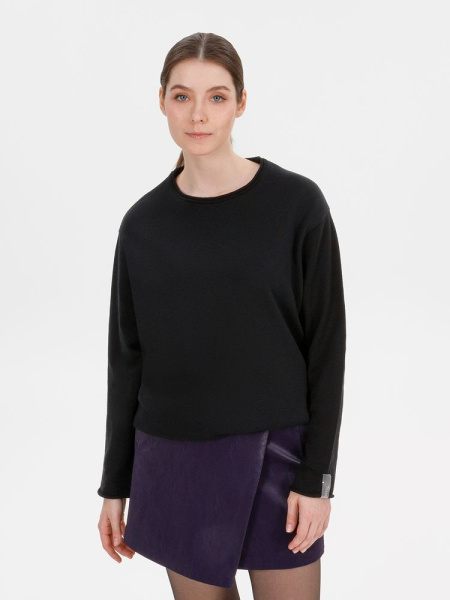 Лонгслив унисекс Siluetti Fuori, черный, S/M, L/XL