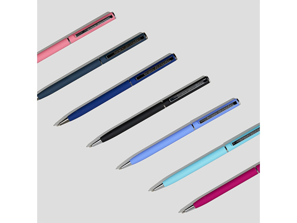 Ручка металлическая шариковая «Palermo», софт-тач, Цвет темно-синий/серебристый