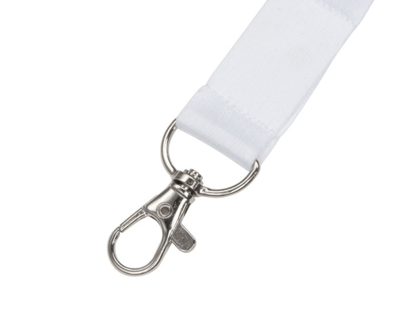Ланъярд под сублимацию с карабином и межуровневым замком, 2,5 см, Цвет белый