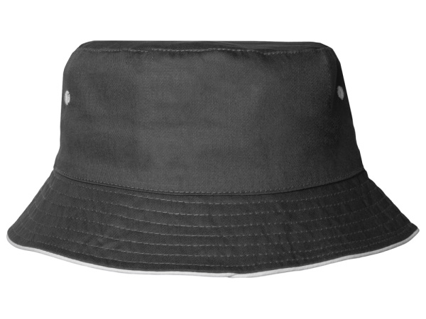 Панама «Hanoi», унисекс, Цвет темно-серый, белый