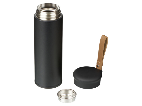 Вакуумный термос «Engage»,тубус, 450 мл, Цвет черный, коричневый